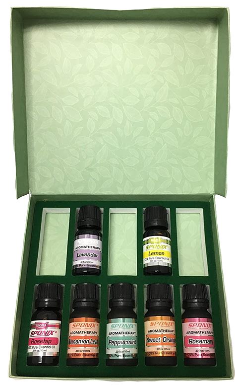 Essential Oil T Set Of 7 Aromatherapy Peppermint Rosehip