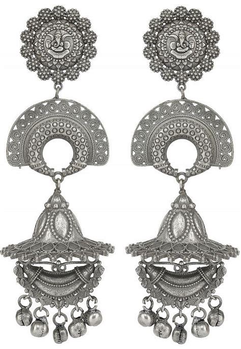 Buy Silver Look Alike Earrings Online Jtu Utsav Fashion