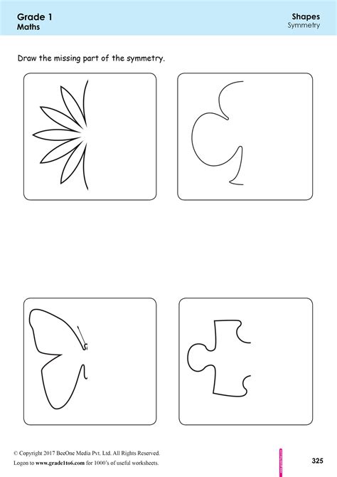 Grade 1 Symmetry Worksheets