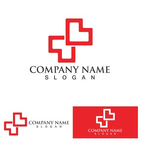 Vector de logotipo y símbolo de hospital Vector Premium