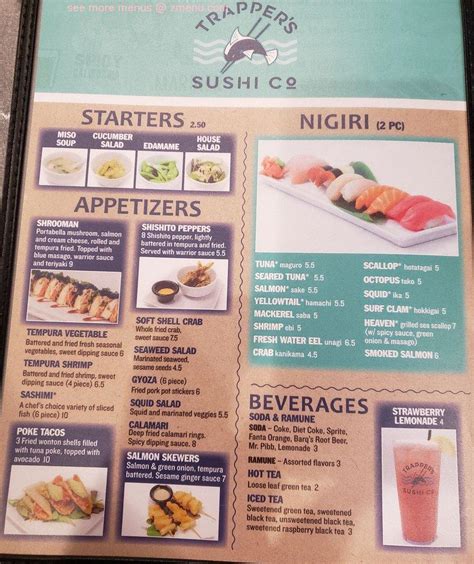 Online Menu Of Trappers Sushi Silverdale Restaurant Silverdale