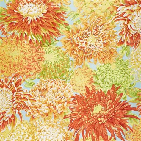 Kaffe Japanese Chrysanthemum Yellow Pwpj Kaffe Fassett Fabric