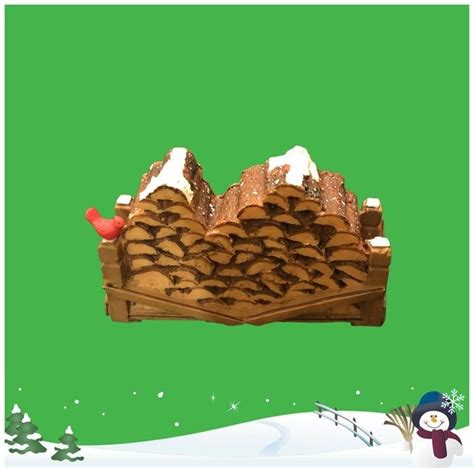 Department Accessories For Villages Natural Wood Log Pile