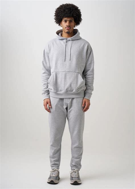 12 Oz Gray Garment Wash Premium Fleece Sweatsuit Blank Kingdom