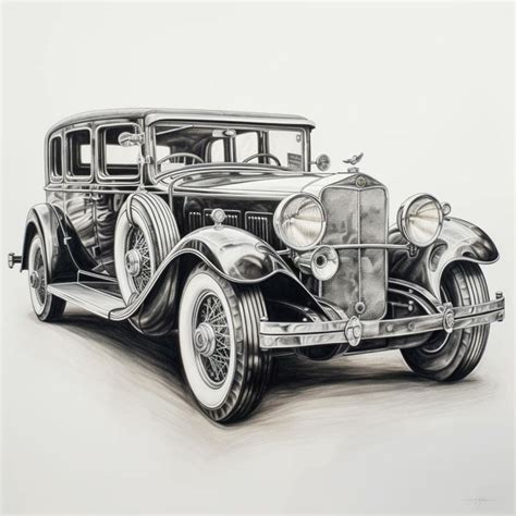 vintage car drawing