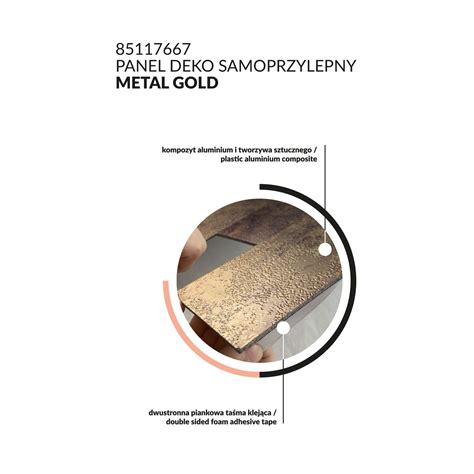 Panel ścienny samoprzylepny dekoracyjny PCV Metal Gold Fllow Leroy Merlin