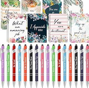 Amazon Tenceur 32 Pcs Inspirational Notepads Pens Gifts 16 Pcs