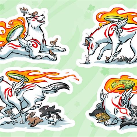 OKAMI VINYL STICKERS Okamiden Chibi Amaterasu Sticker Sheet Etsy