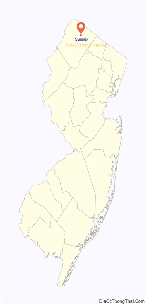 Map of Sussex borough, New Jersey - Thong Thai Real