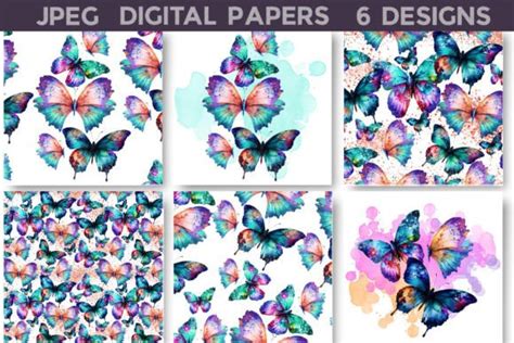 Butterfly Digital Papers Graphic By WatercolorColorDream Creative Fabrica