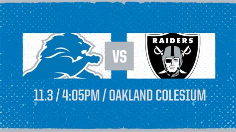 How to Watch Lions at Raiders on November 3, 2019