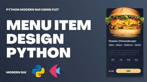 How To Build A Menu Item Using Python Flet YouTube