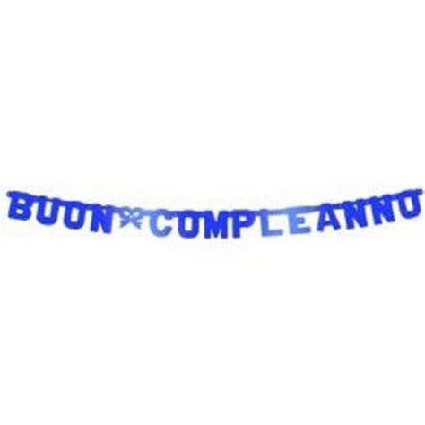 Partycolare Festone Decorativo Buon Compleanno Blu Metallizzato Xl