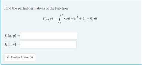 Answered Find The Partial Derivatives Of The Bartleby