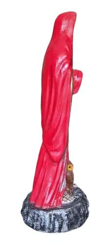 Figura Santa Muerte Roja 1 Metro De Altura Resina Veladora En Venta