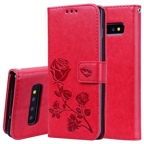 Phone Case For Samsung Galaxy S10 Plus Case Samsung S10 E Leather Wallet Flip Luxury Plain Full