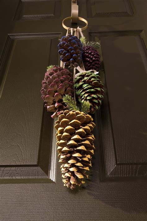 DIY Project Dress Your Door With Pinecones Colorfully BEHR Pine