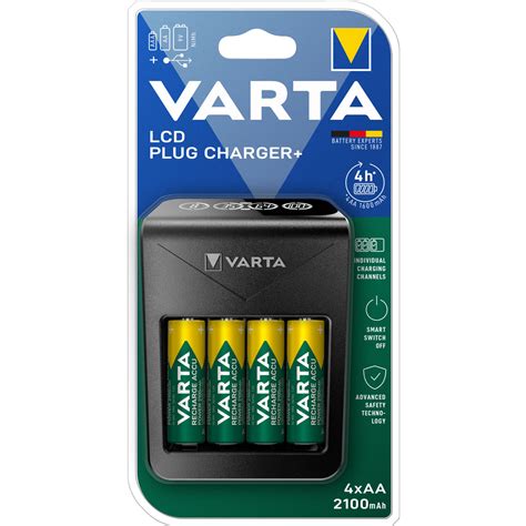 Varta Ladegerät LCD Plug Charger inkl 4xAA Akkus 298087