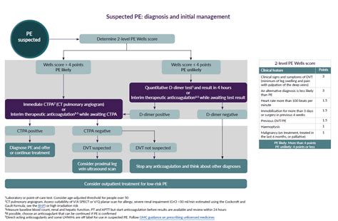 Assessment of clinical probability of pulmonary embolism (PE) – GPnotebook