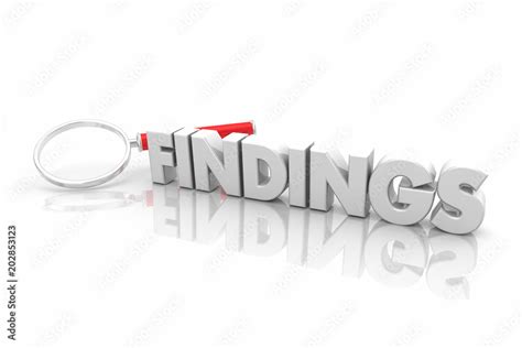 Findings Magnifying Glass Search Facts Info Research Word 3d