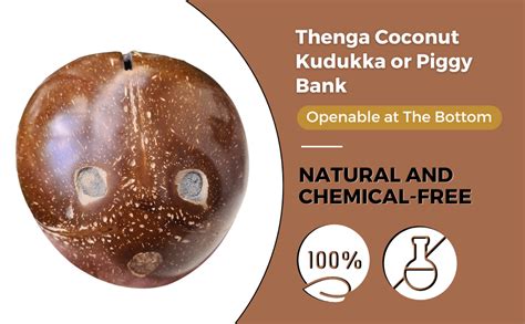 Thenga Coconut Shell Wooden Piggy Bank Kudukka Money Bank Openable At