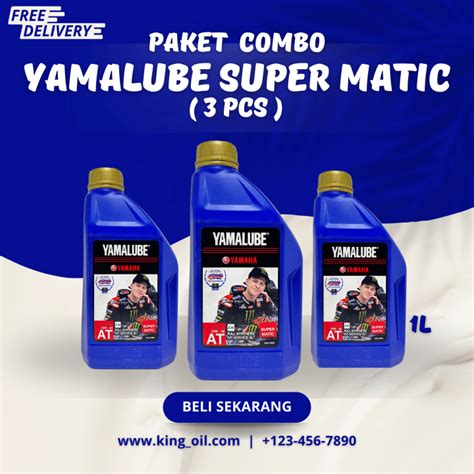 PAKET HEMAT 3pcs Oli Yamaha Yamalube Super Matic 1L Yamalube Super