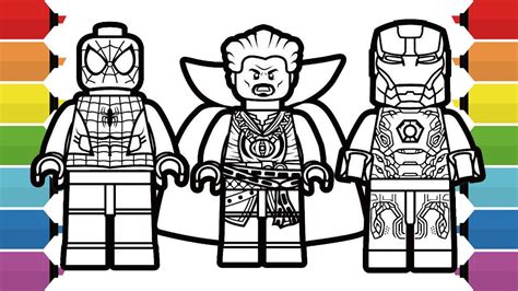 Lego Marvel Superheroes Coloring Pages Spiderman Doctor Strange