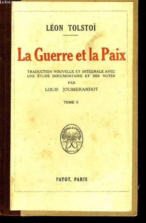 La Guerre Et La Paix Tome By Tolsto L On Bon Couverture Rigide