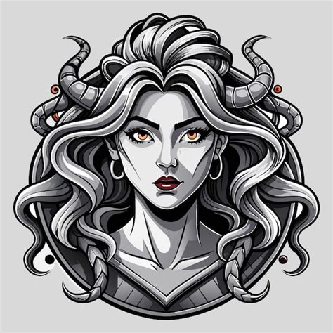 Mitologia Grega Medusa Desenhado M O Personagem De Desenho Animado