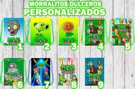 Morralitos Dulceros Personalizados Plantas Vs Zombies Pie En Venta