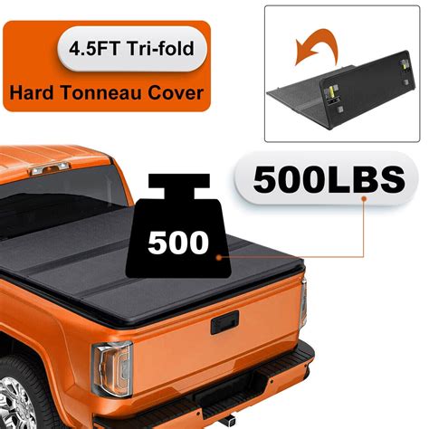 4 5FT FRP Hard Tri Fold For 2022 2023 Ford Maverick Tonneau Cover Truck