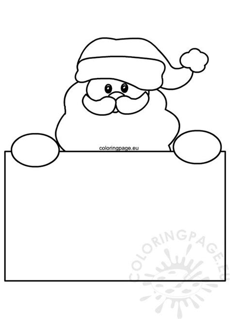 Christmas Card Template With Santa Claus Coloring Page