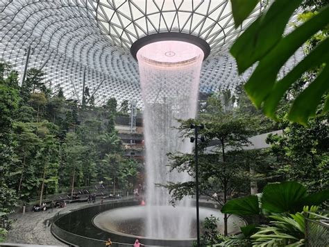 Premium Photo | Jewel changi airport waterfall in singapore