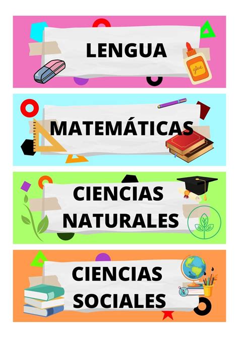 Bonitas Etiquetas De Asignaturas Orientacion Andujar School Suplies