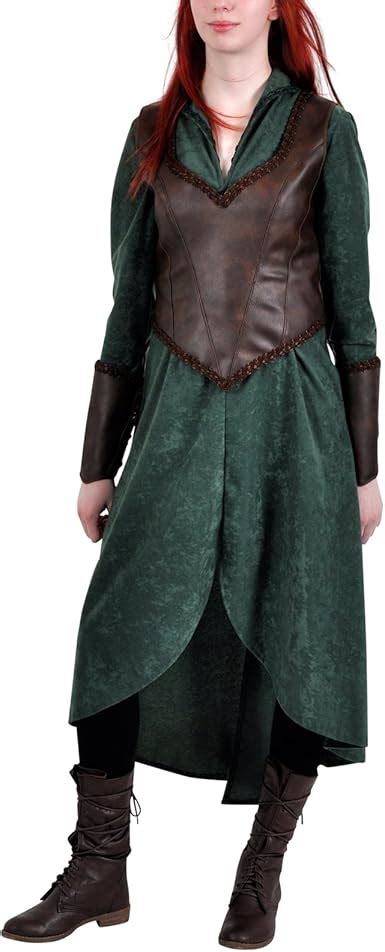 Hobbit Wood Elf Tauriel Elven Costume Set Women Costume Dress Green