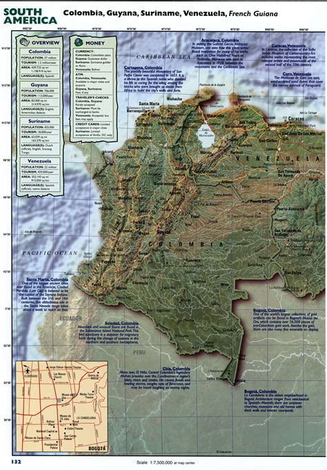 Colombia and Venezuela map free printable format jpg pdf