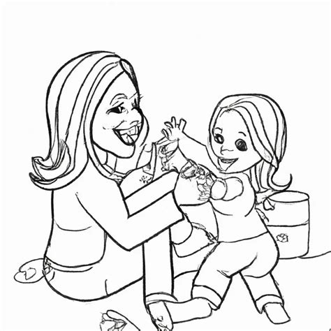 7 Desenhos de Mãe e Filha para Imprimir e Colorir