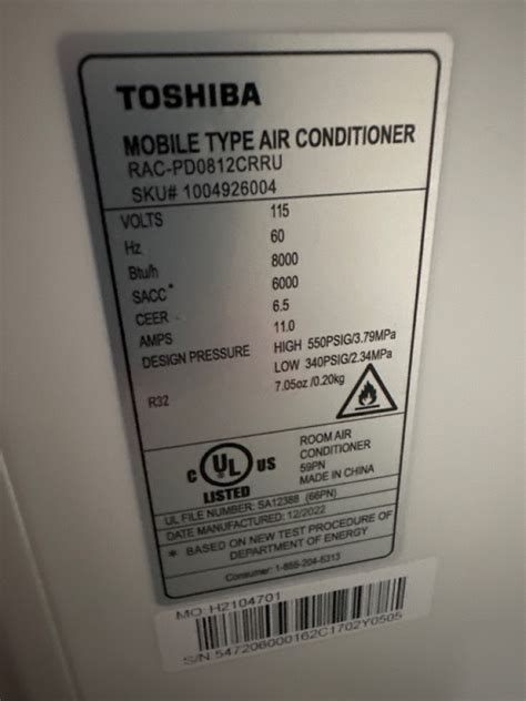 I have a Toshiba portable AC. When I turn it on it will start cooling, but within 5 minutes it ...