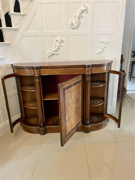 Antique Victorian Burr Walnut Inlaid Credenza S For Sale At Pamono