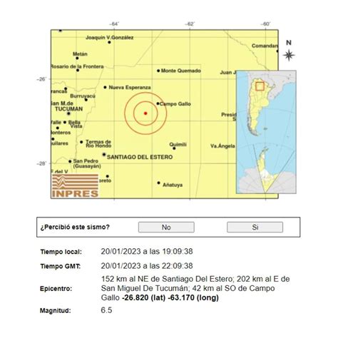 Se registró un sismo de 6 5 grados en Santiago del Estero Infobae