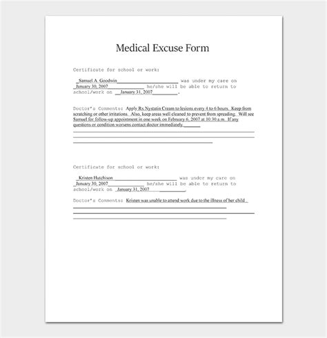 Medical Note Template 30 Doctor Note Samples