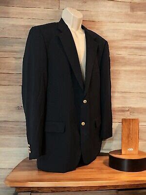 Alan Flusser Wool Gold Button Blazer L Blue Ebay