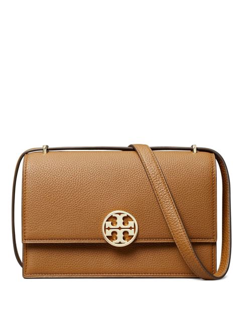 Tory Burch Miller Leather Shoulder Bag Brown Farfetch