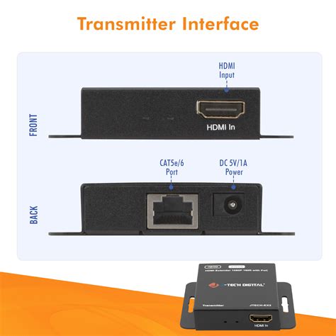 J Tech Digital HDMI Extender 1080P 160ft With PoC