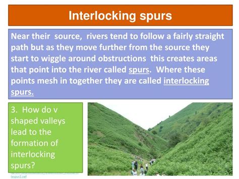 ️ Interlocking spurs formation. River features and their formation ...