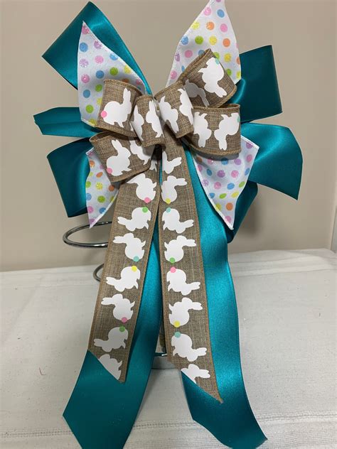 Easter Bow Wreath Bow Easter Basket Bow Natural Burlap With Etsy In