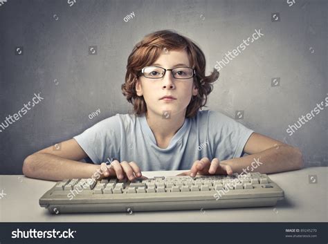 Child Typing On A Computer Keyboard Stock Photo 89245270 : Shutterstock