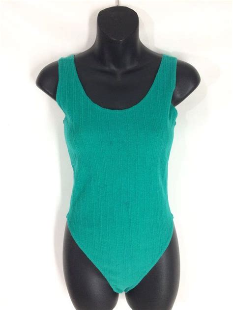 80s Teal Green Spandex Leotard Bodysuit Snap Crotch Jane Fonda Etsy