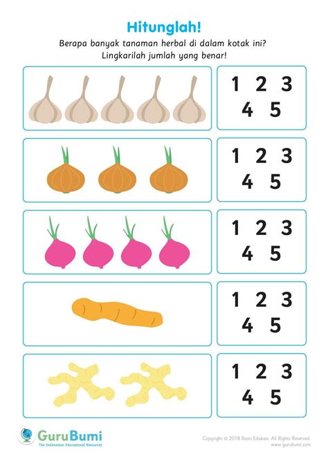 Lembar Kegiatan Tk Berhitung Guru Paud C68 Lembar Kerja Lembar