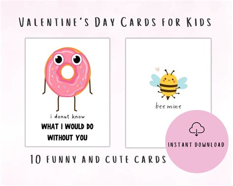 Printable Valentines Day Cards for Kids Funny Classroom Valentines Day ...